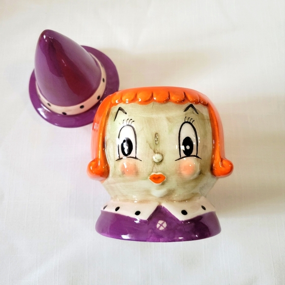 Johanna Parker Witch Candy Dish *New Vintage Inspired Halloween Canister - Picture 7 of 14